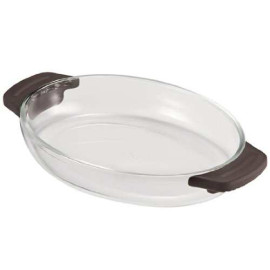 Khay thủy tinh nấu lò vi sóng, lò nướng Lock&lock Glass LLG547 (Tặng 2 hộp nhựa đựng thức ăn)