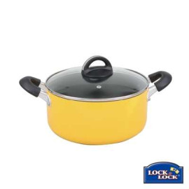 Nồi nhôm đáy từ E-Cook Deco Lock&Lock LED2222Y-IH 22cm (Vàng)