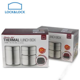 Bộ hộp cơm giữ nhiệt Inox 304 kèm đũa và túi giữ nhiệt Lock&lock LHC8015