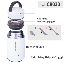 Bình giữ nhiệt Inox 304 đựng thức ăn Food Jar Lock&Lock LHC8023 1L màu cam