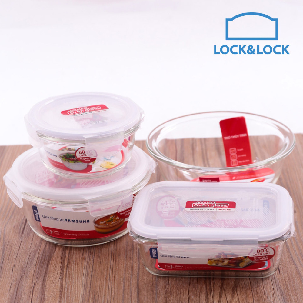 Bộ 4 món thủy tinh cao cấp Lock&lock Samsung LLG855S4SS