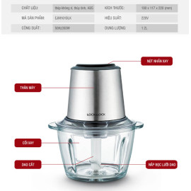 Máy xay thịt cối thủy tinh Lock&Lock EJM161BLK 1.2L 350W