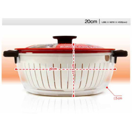 Nồi thủy tinh dùng lò vi sóng Lock&lock 2.2L LLG545BR (kèm rổ nhựa 20cm)