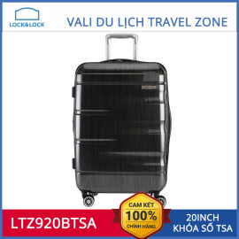 Vali kéo có khóa số du lịch Lock&Lock Travel Zone LTZ920BTSA 20inch - Màu đen