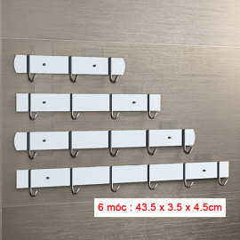 Móc Inox 304 Dính Tường Treo Quần Áo Mengni MNGG-0176 (6 Móc)