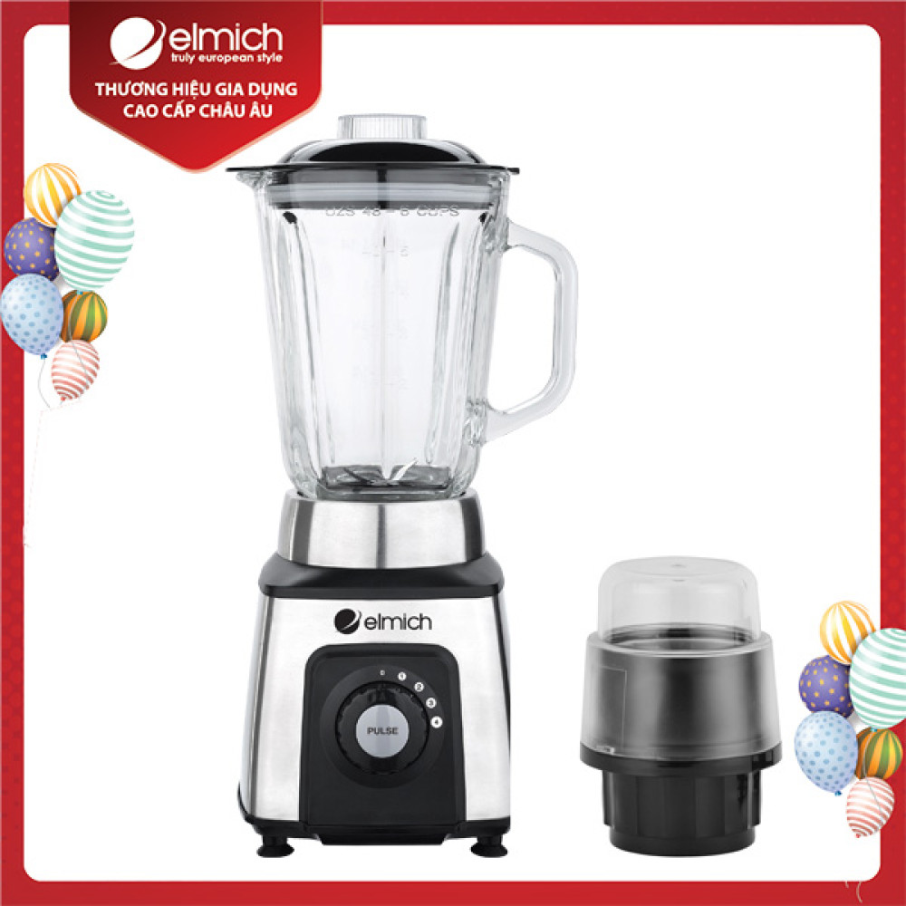 Máy xay sinh tố cối thuỷ tinh Elmich BLE-1846 công suất 600W - Bảo hành 25 tháng