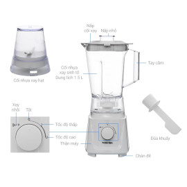 Máy Xay Sinh Tố 600W Table Blender Toshiba BL-T60 bảo hành 12 tháng