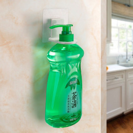 Giá treo chai nước rửa tay khô dính tường Mengni MNYS-021 kèm vòng đệm Inox thu hẹp nắp chai 2.8cm