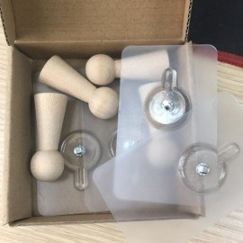 Bộ 4 Móc Gỗ Treo Đồ Dính Tường SHR-4135