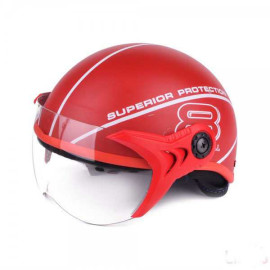 Mũ bảo hiểm thời trang số 8 MH có kính chính hãng - Đỏ