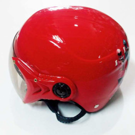 Mũ bảo hiểm thời trang có kính cho trẻ em MH - Đỏ