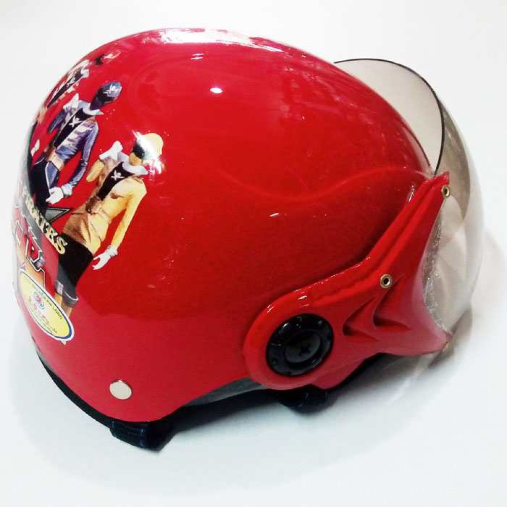 Mũ bảo hiểm thời trang có kính cho trẻ em MH - Đỏ