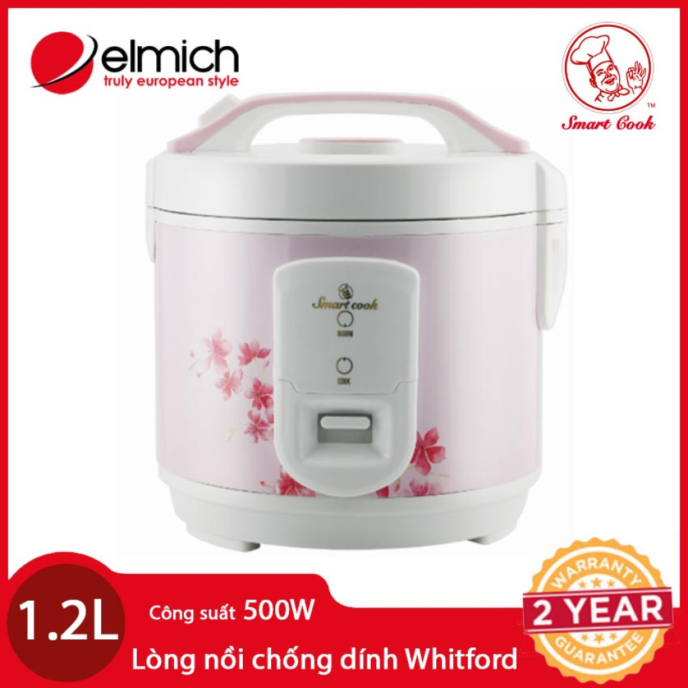 Nồi cơm điện Elmich Smartcook 1,2 LÍT RCS-1793 hồng chính hãng, bảo hành 12 tháng