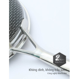 Chảo chống dính sâu lòng Inox 304 size 28cm T&K Blackcube dùng bếp từ, bảo hành 2 năm