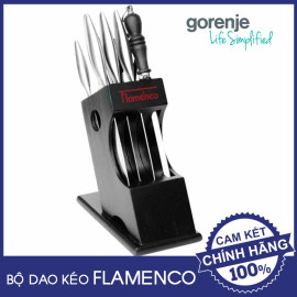 Bộ dao kéo và thanh mài dao Inox cao cấp Flamenco FSKBS09 chính hãng, chuẩn Châu Âu