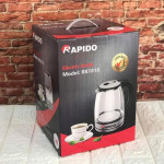 Ấm siêu tốc thuỷ tinh Rapido 1800ml RK1818 Hàng chính hãng, bảo hành 12 tháng