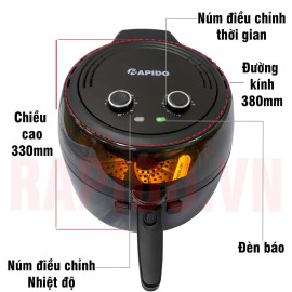 Nồi Chiên Không Dầu Rapido Inverter RAF6.5M (6.5L) - Chính hãng, bảo hành 12 tháng