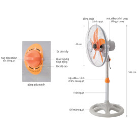 Quạt lửng 5 cánh Asia A16009 Beko bảo hành 24 tháng