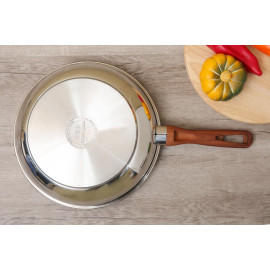 Chảo chống dính Inox 304 3 đáy cán vân gỗ Fivestar 26cm, bảo hành 5 năm