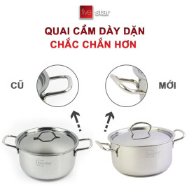 Nồi 3 Đáy Inox 430 Fivestar 18cm Dùng Cho Bếp Từ FSN18005