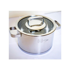 Nồi 3 đáy Inox 304 quai vuông nắp kính Fivestar Plus 16cm