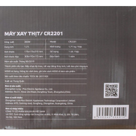Máy xay thịt cối thủy tinh 2 lưỡi dao kép Goldsun 1.2 lít 300W CR2201 bảo hành 12 tháng