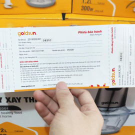Máy xay thịt cối thủy tinh 2 lưỡi dao kép Goldsun 1.2 lít 300W CR2201 bảo hành 12 tháng