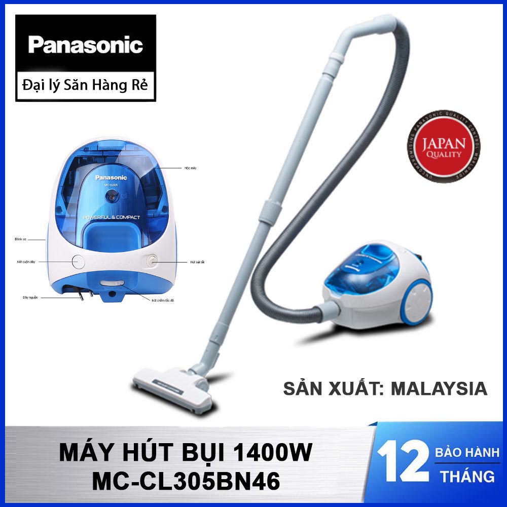 Máy hút bụi Panasonic MC-CL305BN46 1400W sản xuất Malaysia - Hàng chính hãng, bảo hành 12 tháng