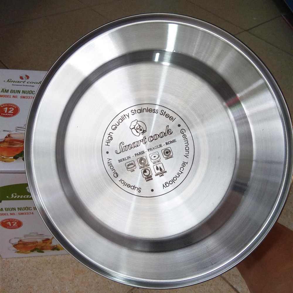 Ấm đun nước Inox 304 Elmich Smartcook 2.5L SM3374 hú còi sôi, dùng bếp ...
