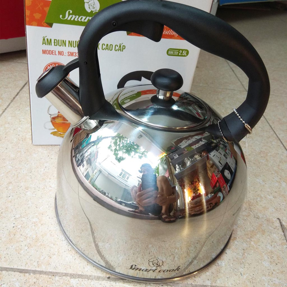 Ấm đun nước Inox 304 Elmich Smartcook 2.5L SM3374 hú còi sôi, dùng bếp ...