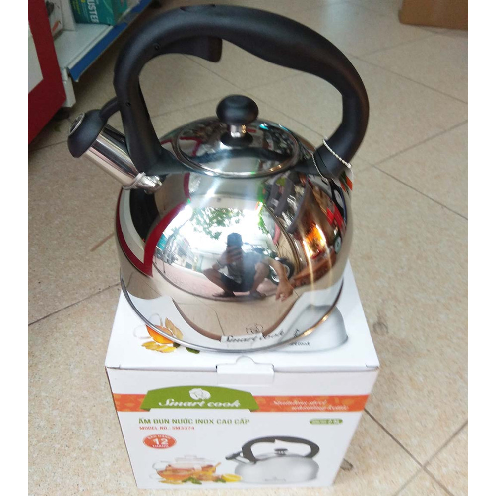 Ấm đun nước Inox 304 Elmich Smartcook 2.5L SM3374 hú còi sôi, dùng bếp ...