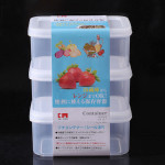 Bộ 3 hộp nhựa PP bảo quản thực phẩm 330ml KM Japan KM-1129
