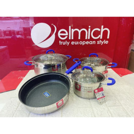 Bộ 3 nồi và 1 chảo Inox Elmich Smartcook SM1497 dùng bếp từ, bảo hành 12 tháng