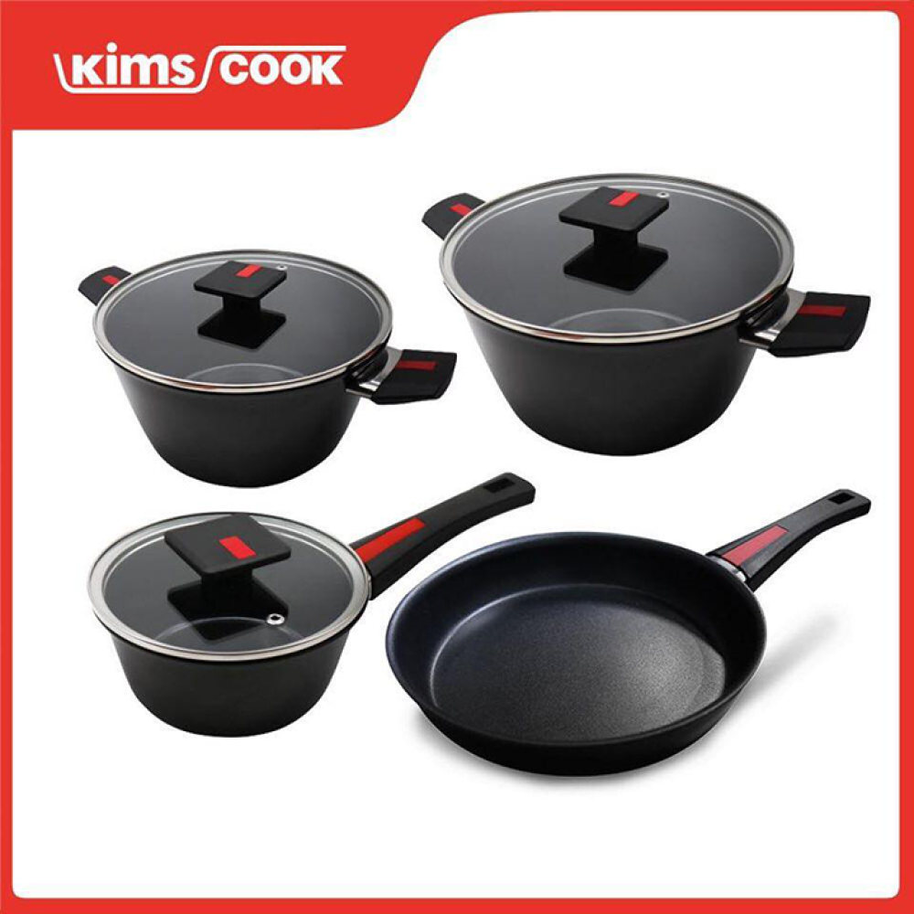 Bộ Nồi Chảo Chống Dính Ceramic Đáy Từ Hợp Kim Nhôm Kimscook Paella KCP-4 Xuất Khẩu Pháp
