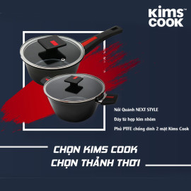 Bộ Nồi Chảo Chống Dính Ceramic Đáy Từ Hợp Kim Nhôm Kimscook Paella KCP-4 Xuất Khẩu Pháp
