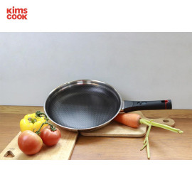 Chảo Wok sâu lòng 28cm đa năng Kimscook Blackcube 3 lớp đúc liền đáy từ chống dính 