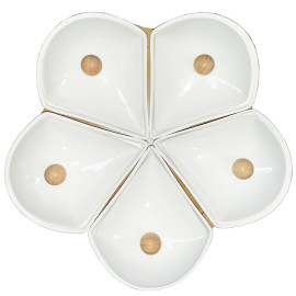 Bộ Thố Mứt Tết Hạt Dưa 6 Món Gỗ Sứ DQ0123-1