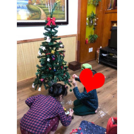 Cây thông Noel LuxStay 1.5M + đèn Led 4.5m kèm 115 phụ kiện trang trí Giang Sinh 2022