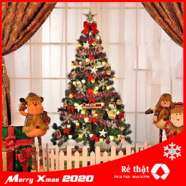 Cây thông Noel LuxStay 1.5M + đèn Led 4.5m kèm 115 phụ kiện trang trí Giang Sinh 2022
