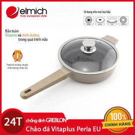 Chảo đá chống dính Elmich Vitaplus Perla EL0345 (24cm) dúng bếp từ, xuất xứ CH Séc, bảo hành 2 Năm