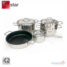 Bộ nồi xửng 3 lớp thân đúc inox 304 cao cấp Fivestar Osaka FS1989081 - Bảo hành 5 năm