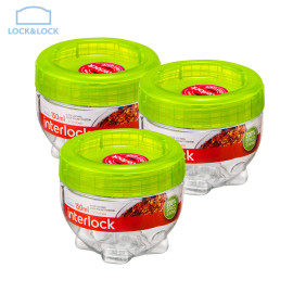 Combo 3 Hộp Đựng Thực Phẩm Interlock Hàn Quốc 500ml INL301GR Màu Green
