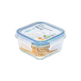 Hộp thuỷ tinh vuông cao cấp kháng khuẩn đựng thực phẩm Inochi Nikko 320ml