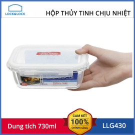 Hộp thuỷ tinh hình chữ nhật dung tích 730ml Lock&Lock Boroseal LLG430