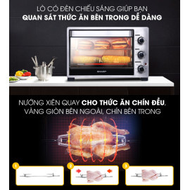 Lò nướng điện 32 lít Sharp EO-A323RCSV-ST hàng chính hãng, bảo hành 12 tháng