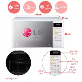 Lò vi sóng điện tử 23L có nướng LG MH6343DAR/BAR công suất 1200W