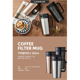 Ly giữ nhiệt pha Cà Phê Lock&Lock Coffee Filter Mug dung tích 580ml LHC4197SLV