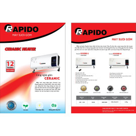 Máy sưởi gốm Rapido Ceramic Heater RCH-2000-D điều khiển điện tử - Hàng chính hãng