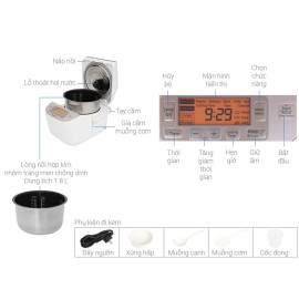 Nồi cơm điện cao tần Panasonic SR-AFY181WRA dung tích 1.8 lít sản xuất Nhật Bản - Bảo hành 12 tháng