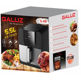 Nồi chiên không dầu điện tử 5.5L Galuz G-68 công suất 1700W bảo hành 18 tháng